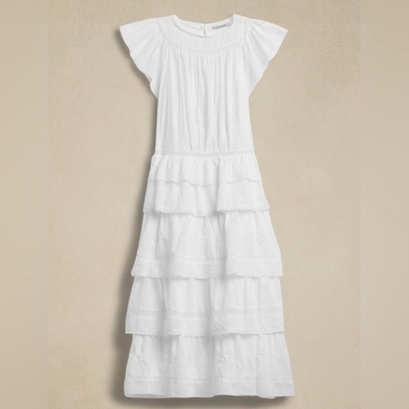 NWT! BANANA REPUBLIC BLACK SELENE EMBROIDERED MIDI DRESS - MULTIPLE SIZES - Picture 3 of 3